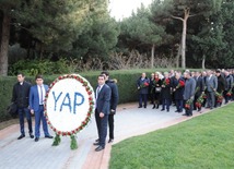 New Azerbaijan Party held a commemoration ceremony on 10th anniversary of the passing of Azerbaijani national leader Heydar Aliyev. Baku, Azerbaijan, Dec.11, 2013