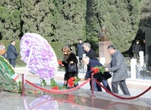 New Azerbaijan Party held a commemoration ceremony on 10th anniversary of the passing of Azerbaijani national leader Heydar Aliyev. Baku, Azerbaijan, Dec.11, 2013