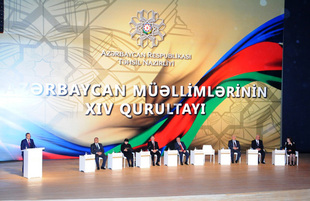 The fourteenth Congress of Azerbaijani teachers. Baku, Azerbaijan, Dec.14, 2013