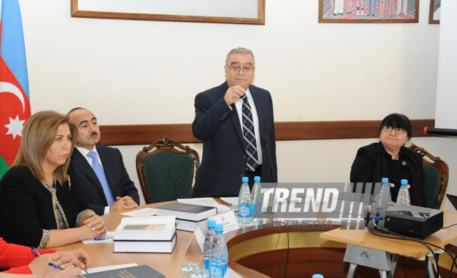 Presentation of book titled “Legacy, innovativeness and dynamism in public administration. Chronicle of Ilham Aliyev’s activity as president: review of official receptions and visits (2008-2013)”. Baku, Azerbaijan, Dec.18, 2013
