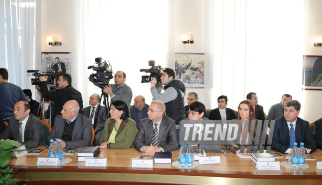 Presentation of book titled “Legacy, innovativeness and dynamism in public administration. Chronicle of Ilham Aliyev’s activity as president: review of official receptions and visits (2008-2013)”. Baku, Azerbaijan, Dec.18, 2013
