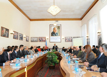 Presentation of book titled “Legacy, innovativeness and dynamism in public administration. Chronicle of Ilham Aliyev’s activity as president: review of official receptions and visits (2008-2013)”. Baku, Azerbaijan, Dec.18, 2013