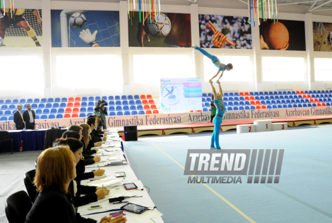 İdman gimnastikası, akrobatika və tamblinq üzrə birləşmiş Azərbaycan çempionatı başa çatıb. Bakı, Azərbaycan, 20 dekabr 2013