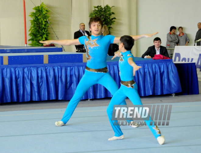 İdman gimnastikası, akrobatika və tamblinq üzrə birləşmiş Azərbaycan çempionatı başa çatıb. Bakı, Azərbaycan, 20 dekabr 2013