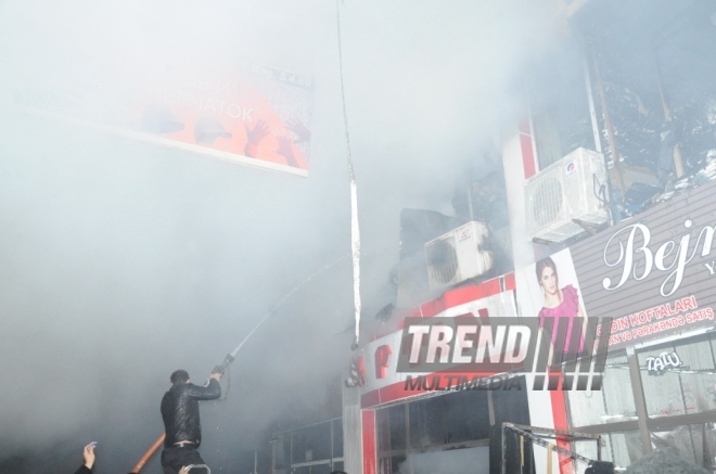 Fire in "Bina" Trade Center. Baku, Azerbaijan, Dec.24, 2013