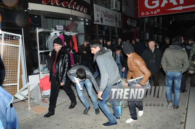 Fire in "Bina" Trade Center. Baku, Azerbaijan, Dec.24, 2013