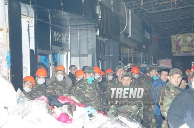 Fire in "Bina" Trade Center. Baku, Azerbaijan, Dec.24, 2013