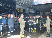 Fire in "Bina" Trade Center. Baku, Azerbaijan, Dec.24, 2013