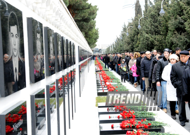 Azerbaijani public honors 20 January tragedy victims’ blessed memory. Baku, Azerbaijan, Jan.20, 2014