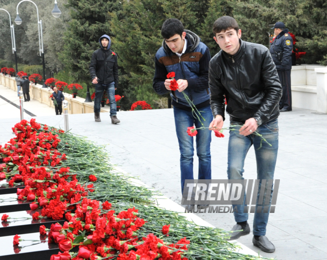 Azerbaijani public honors 20 January tragedy victims’ blessed memory. Baku, Azerbaijan, Jan.20, 2014