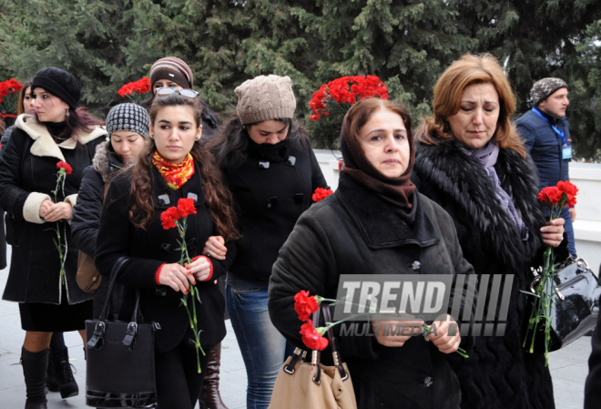 Azerbaijani public honors 20 January tragedy victims’ blessed memory. Baku, Azerbaijan, Jan.20, 2014