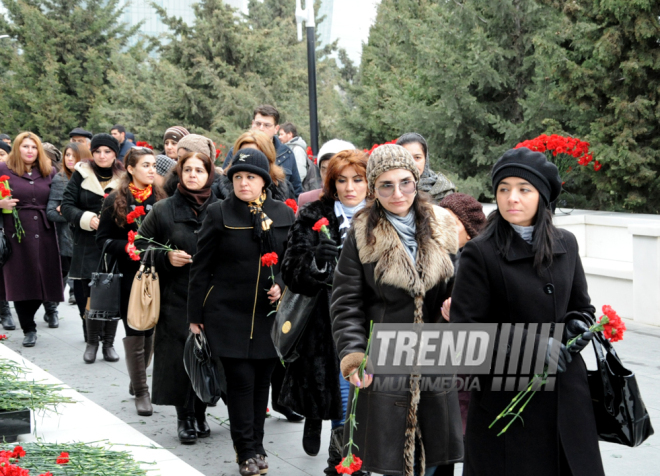 Azerbaijani public honors 20 January tragedy victims’ blessed memory. Baku, Azerbaijan, Jan.20, 2014