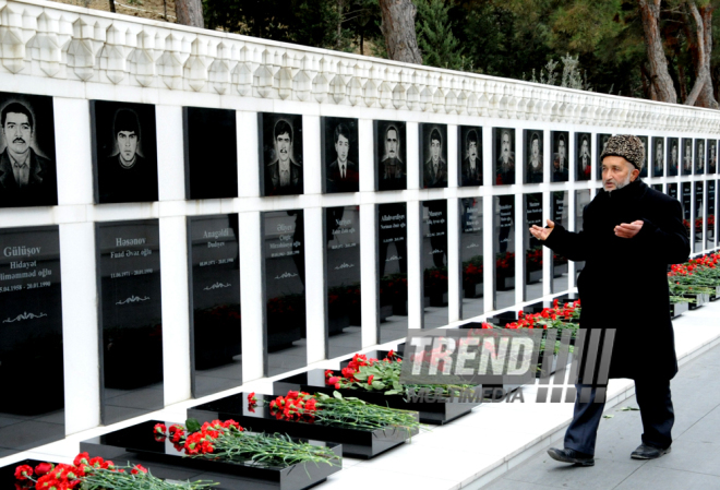 Azerbaijani public honors 20 January tragedy victims’ blessed memory. Baku, Azerbaijan, Jan.20, 2014