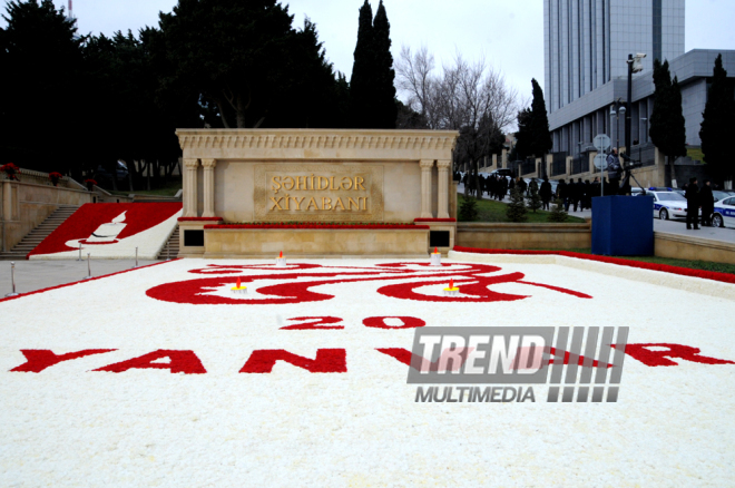 Azerbaijani public honors 20 January tragedy victims’ blessed memory. Baku, Azerbaijan, Jan.20, 2014