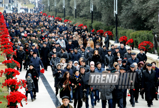 Azerbaijani public honors 20 January tragedy victims’ blessed memory. Baku, Azerbaijan, Jan.20, 2014