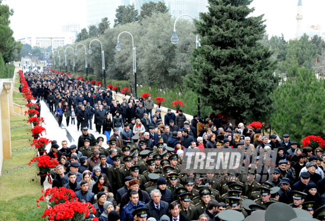 Azerbaijani public honors 20 January tragedy victims’ blessed memory. Baku, Azerbaijan, Jan.20, 2014