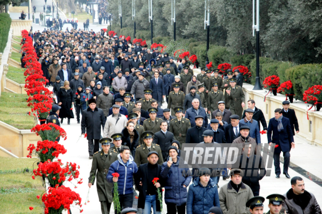 Azerbaijani public honors 20 January tragedy victims’ blessed memory. Baku, Azerbaijan, Jan.20, 2014