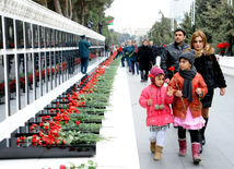 Azerbaijani public honors 20 January tragedy victims’ blessed memory. Baku, Azerbaijan, Jan.20, 2014