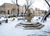 Snowy landscapes in Baku. Azerbaijan, Jan.31, 2014