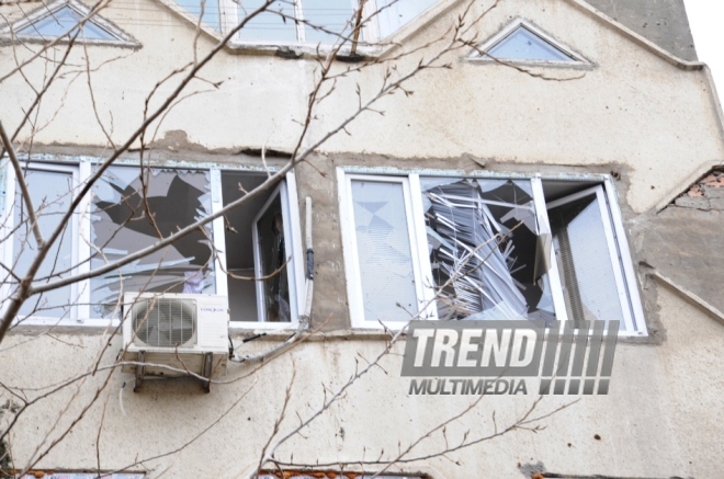 A strong explosion occurred in the basement of an unfinished residential building near the Azadlig prospekti subway station in Baku. Azerbaijan, Feb.13, 2014