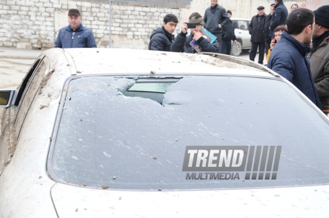 A strong explosion occurred in the basement of an unfinished residential building near the Azadlig prospekti subway station in Baku. Azerbaijan, Feb.13, 2014