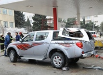 Взрыв произошел на автозаправочной станции компании ЛУКойл. Азербайджан, 13 февраля 2014 г. 