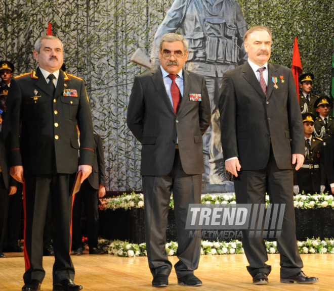 Solemn ceremony under the motto "Azerbaijani veterans of Afghanistan ready for any order of the Supreme Commander!" dedicated to the 25th anniversary of the Soviet troops withdrawal from Afghanistan. Baku, Azerbaijan, Feb.19, 2014 