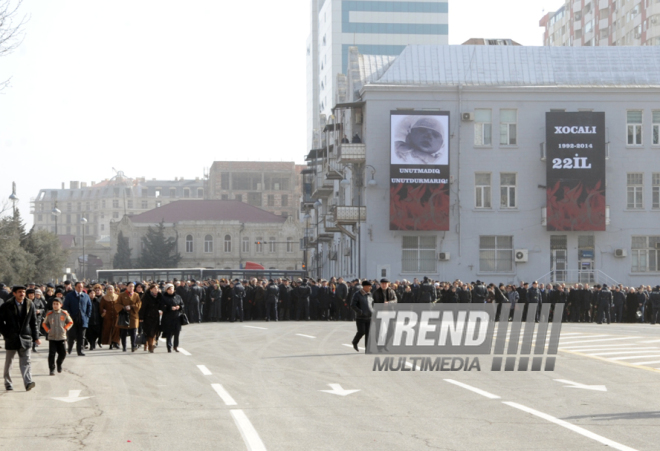 Azerbaijani public reveres memory of Khojaly genocide victims. Baku, Azerbaijan, Feb.26, 2014