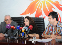 Press-conference of Azerbaijani representative at Eurovision-2014 song contest Dilara Kazimova. Baku, Azerbaijan, March 03, 2014