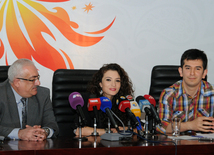 Press-conference of Azerbaijani representative at Eurovision-2014 song contest Dilara Kazimova. Baku, Azerbaijan, March 03, 2014