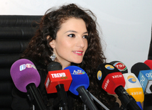 Press-conference of Azerbaijani representative at Eurovision-2014 song contest Dilara Kazimova. Baku, Azerbaijan, March 03, 2014