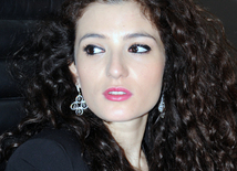 Press-conference of Azerbaijani representative at Eurovision-2014 song contest Dilara Kazimova. Baku, Azerbaijan, March 03, 2014