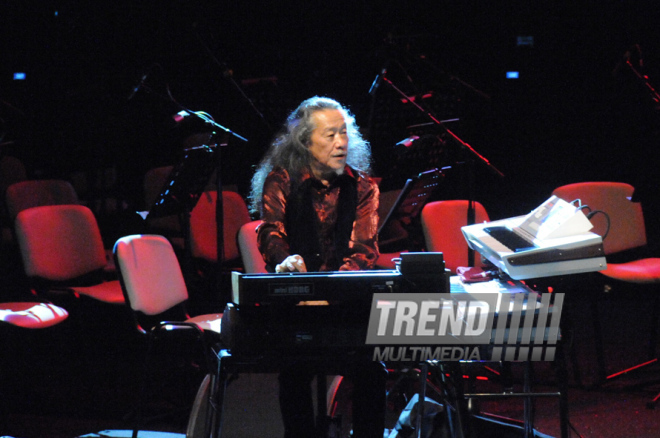 The solo concert of Kitaro, a worldwide famous Japanese recording artist, composer, musician, arranger, and the winner of a Grammy and a Golden Globe Award. Baku, Azerbaijan, March 07, 2014