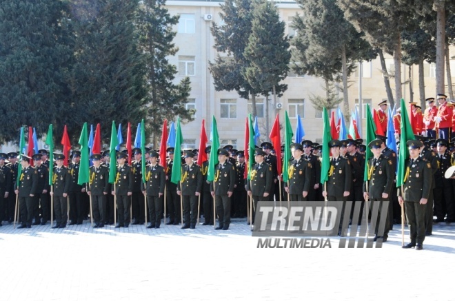 Solemn event marks 10th anniversary of naming High Military School after Heydar Aliyev. Baku, Azerbaijan, March 14, 2014