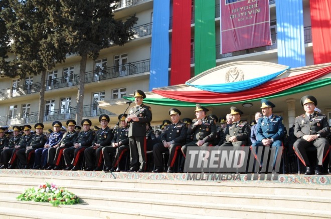 Solemn event marks 10th anniversary of naming High Military School after Heydar Aliyev. Baku, Azerbaijan, March 14, 2014