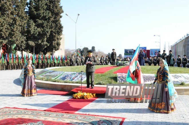 Solemn event marks 10th anniversary of naming High Military School after Heydar Aliyev. Baku, Azerbaijan, March 14, 2014