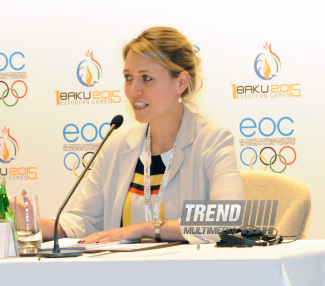 Пресс-конференция, посвященная третьему заседанию Координационного комитета Европейских игр. Баку, Азербайджан, 04 апреля 2014 г.
