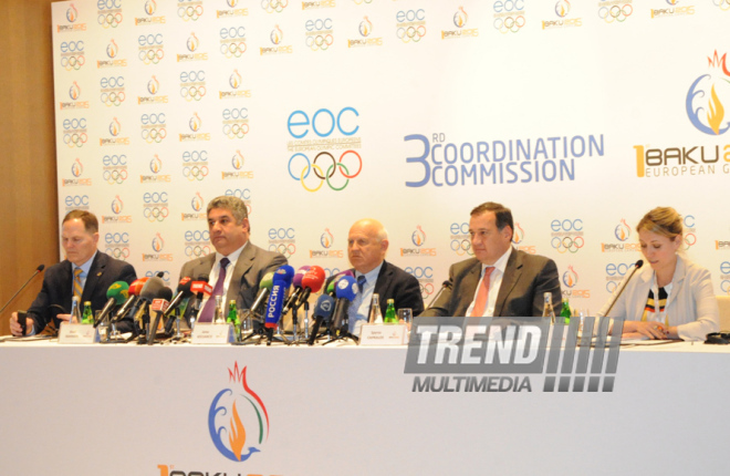 Пресс-конференция, посвященная третьему заседанию Координационного комитета Европейских игр. Баку, Азербайджан, 04 апреля 2014 г.