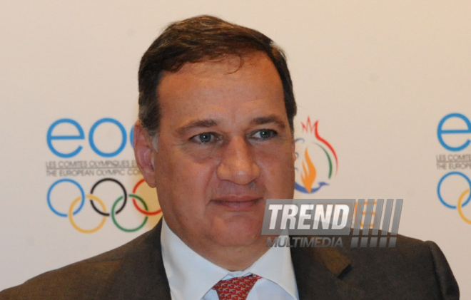 Пресс-конференция, посвященная третьему заседанию Координационного комитета Европейских игр. Баку, Азербайджан, 04 апреля 2014 г.