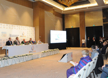 Пресс-конференция, посвященная третьему заседанию Координационного комитета Европейских игр. Баку, Азербайджан, 04 апреля 2014 г.