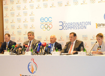 Пресс-конференция, посвященная третьему заседанию Координационного комитета Европейских игр. Баку, Азербайджан, 04 апреля 2014 г.