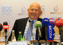 Пресс-конференция, посвященная третьему заседанию Координационного комитета Европейских игр. Баку, Азербайджан, 04 апреля 2014 г.