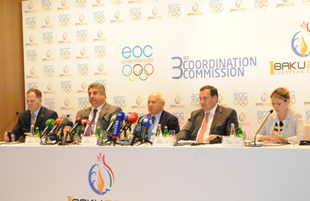 Пресс-конференция, посвященная третьему заседанию Координационного комитета Европейских игр. Баку, Азербайджан, 04 апреля 2014 г.