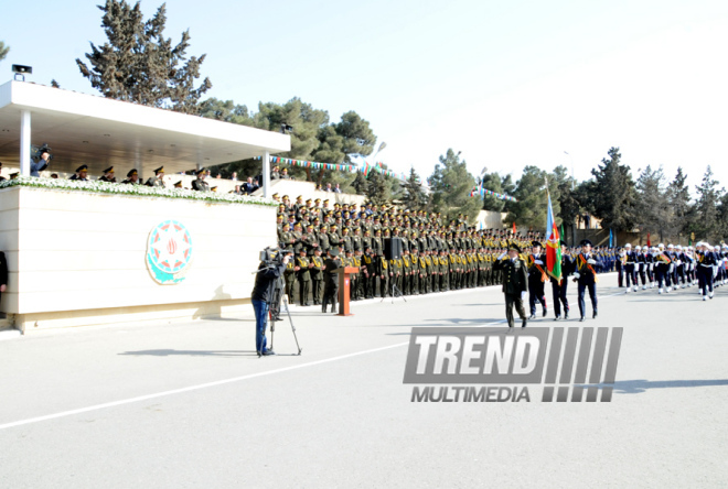 Торжественная церемония по случаю Дня Военного лицея имени Джамшида Нахчыванского. Баку, Азербайджан, 19 апреля 2014 г.