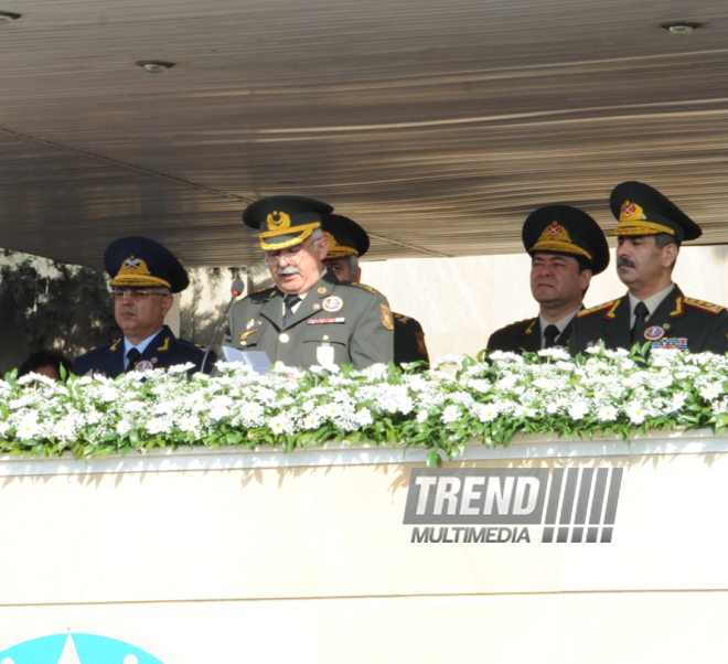 Торжественная церемония по случаю Дня Военного лицея имени Джамшида Нахчыванского. Баку, Азербайджан, 19 апреля 2014 г.