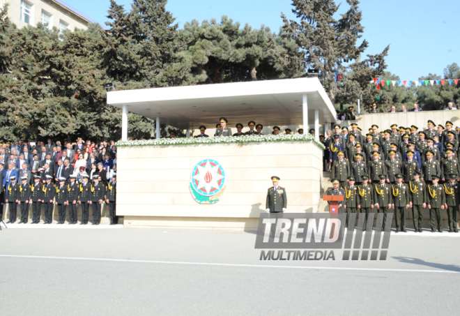 Торжественная церемония по случаю Дня Военного лицея имени Джамшида Нахчыванского. Баку, Азербайджан, 19 апреля 2014 г.