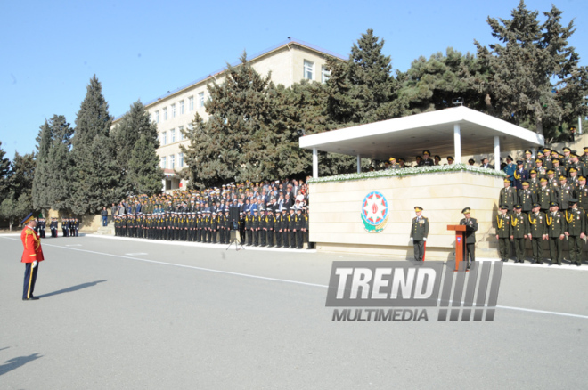 Торжественная церемония по случаю Дня Военного лицея имени Джамшида Нахчыванского. Баку, Азербайджан, 19 апреля 2014 г.