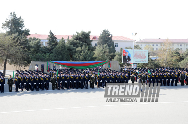 Торжественная церемония по случаю Дня Военного лицея имени Джамшида Нахчыванского. Баку, Азербайджан, 19 апреля 2014 г.