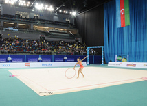 Yarışlarda 22 senior gimnast, həmçinin 1999-2001-ci il təvəllüdlü idmançılar da iştirak ediblər. Bakı, Azərbaycan, 19 aprel 2014