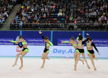 Gimnastlar mütləq çoxnövçülükdə, o cümlədən ayrı-ayrı növlər üzrə medallar uğrunda yarışıblar. Bakı, Azərbaycan, 19 aprel 2014